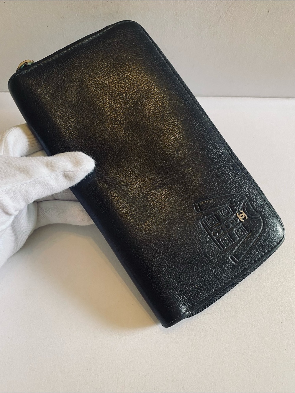 🛍️Chanel RARE Authentic & Vintage CC Jacket Motif Long Zip Around Zippy Wallet - Picture 6 of 16